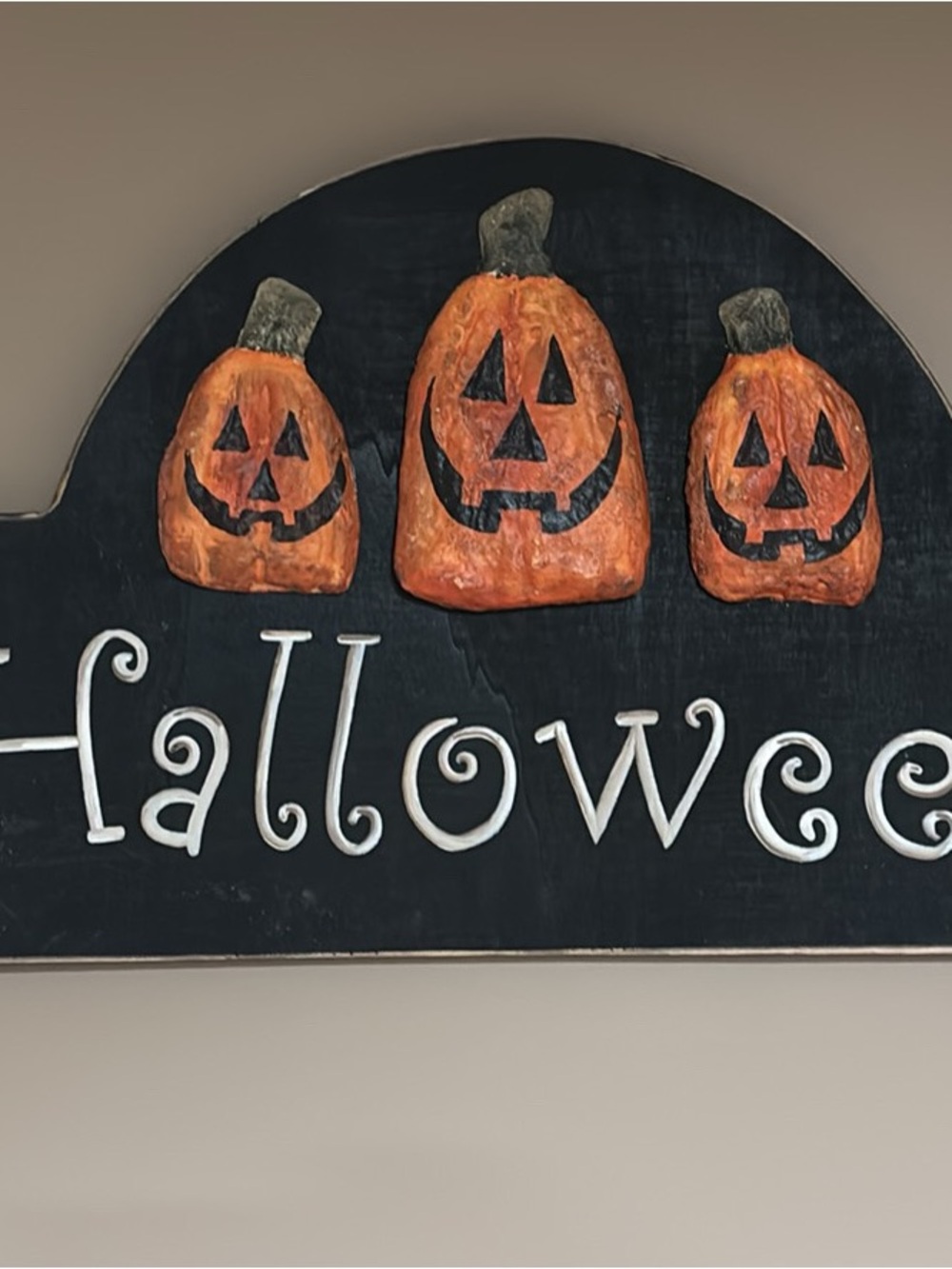 Halloween Pumpkin Wall Decor Sign - Orange